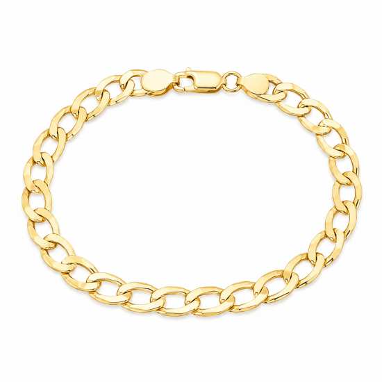 Pre Owned 9ct Mens Curb Bracelet ZB776